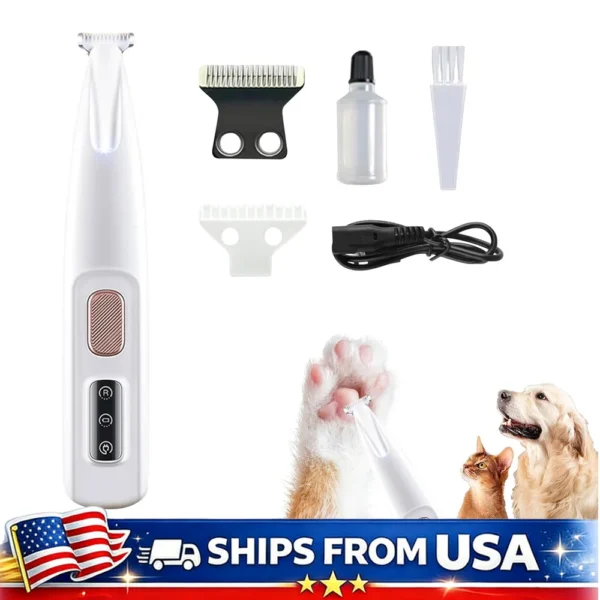 Rechargeable Pet Trimmer with LED Light