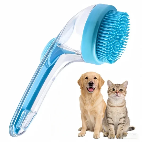 Pet Bath Brush With Shampoo Dispenser