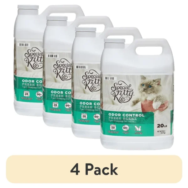 4-Pack Special Kitty Fast Clumping Clay Litter, Fresh Scent, 20lb/Jug