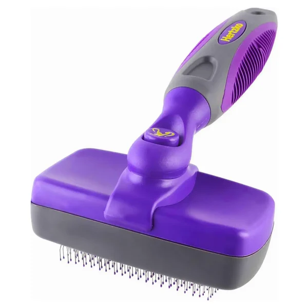 Self-Cleaning Slicker Brush - Gentle Grooming Tool for Sensitive Skin