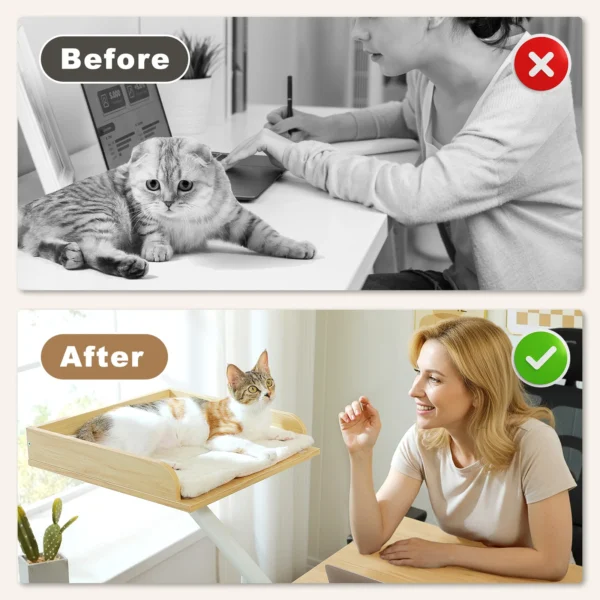 Cat Bed for Desk, 360° Rotatable Stand