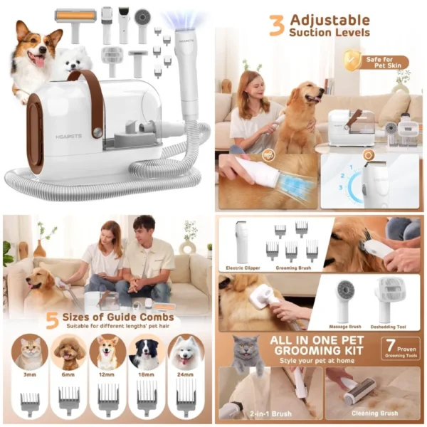 Pet Grooming Vacuum Kit